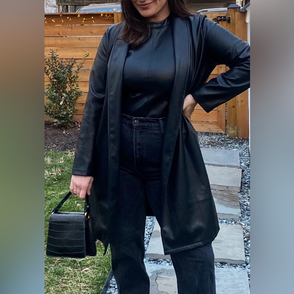 THML Black Faux Leather Jacket